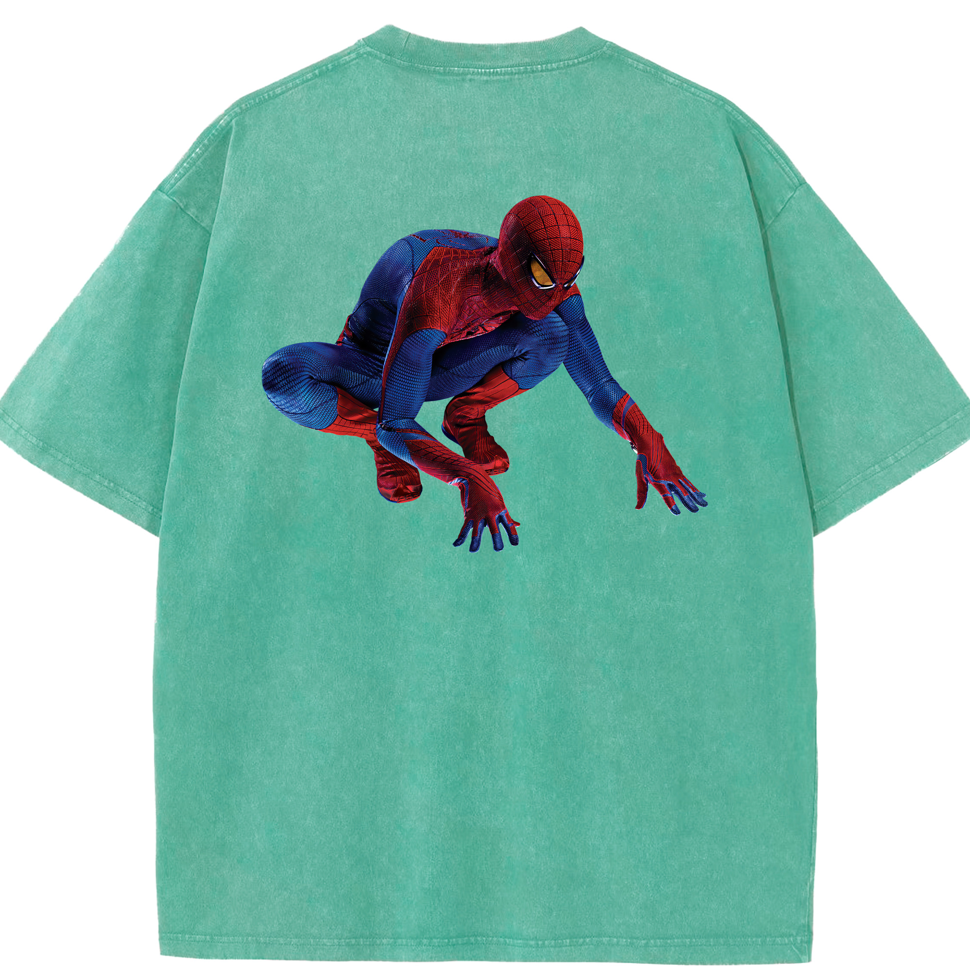 （画像用） Spider Man スパイダーマン 綿100% ヴィンテージ風 半袖Tシャツ（背面プリント）